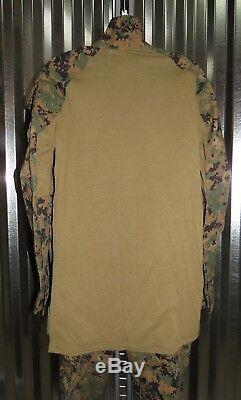 USMC Woodland MARPAT FROG Shirt &Pants Combat Marine Uniform Small