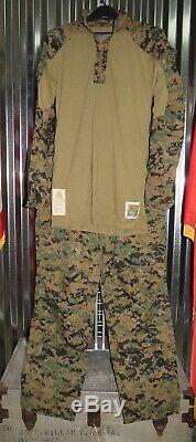 USMC Woodland MARPAT FROG Shirt &n Pants Medium Regular Marine Combat Uniform
