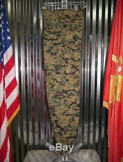USMC Woodland MARPAT FROG Shirt &n Pants Medium Regular Marine Combat Uniform