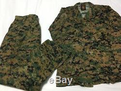 USMC Woodland MARPAT Medium Regular Uniform Pants Trousers Blouse Shirt NWOT