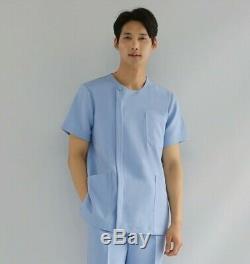 Uniform Set Simple Round neck Zipper Shirt+Pants OT PT Surgical Uniform Hospital