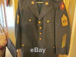 Us Army 98th Inf. Div. Sgt. Majors Dress Uniform, Tunic, Pants, Shirt, Tie, Hats