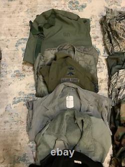 Us Military Surplus Uniform Clothes Lot Boots Shirts Pants Hats Pouches + More