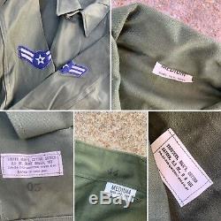VIETNAM ERA NEW Vtg 1961 Sateen Olive Green OG107 Shirt & Trousers Pants MEDIUM