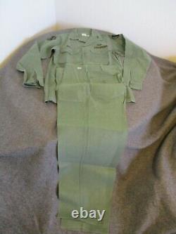 VIETNAM US ARMY SATEEN OG107 SHIRT(15-1/2x35) PANTS(36x35)Type1 CALIFORNIA GIRLS