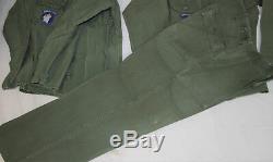 VIETNAM WAR EARLY US ARMY OG 107 NAMED UTILITY SHIRTS & 1st PATTERN PANTS