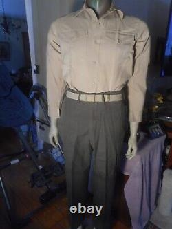 VTG 1967 Mens US Marine Corps Dress Green Uniform Coat 38S, Pants, Belts & Shirt
