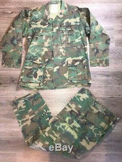 VTG 1980 Camo Combat Tropical Shirt Jacket Pants Set Military USMC ARMY 80s