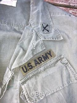 VTG 60s Vietnam US Army Tropical Combat Shirt Pants Jacket Medium OG 107 34x33