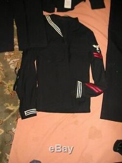 VTG. US Navy Man's Wool pants-Shirts-jumper-coat-tie Blue military Uniform 7pcs