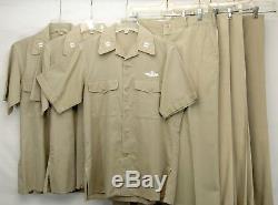 Vietnam US AIR FORCE 1962 Khaki Tan 3-Shirt 4-Pants Captain's Bars Uniform