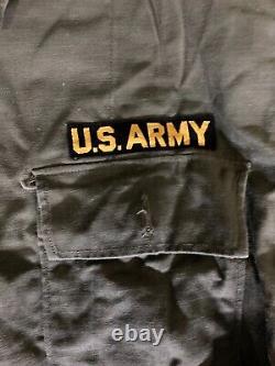 Vietnam US Army Fatigue Shirt (Jacket) Size S 8405-266-8063 + Pants + Brass Belt