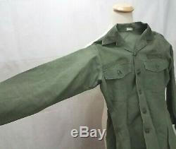 Vietnam War Era Sateen OG-107 US Army Uniform Shirt Pants Olive Drab Size Small