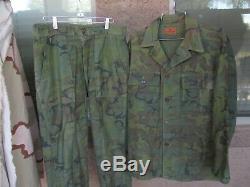 Vietnam War Invisible ERDL Material OG-107 Pattern Hunting Fatigue Shirt, Pants