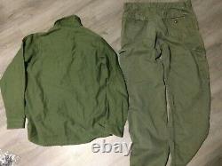 Vietnam War US OG107 airborne sz 42 shirt 173rd/82nd+rare cargo sz 32 pants