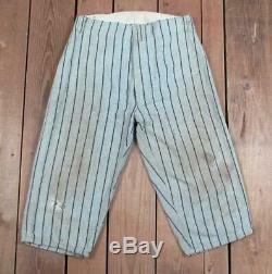 Vintage 1920s Baseball Uniform Sun Collar Shirt Pants Wool Flannel with Pinstripes