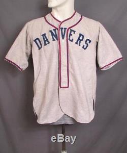 Vintage 1940s Danvers Wool Flannel Baseball Uniform Shirt & Pants Illinois Nice