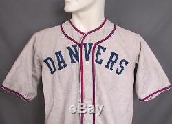 Vintage 1940s Danvers Wool Flannel Baseball Uniform Shirt & Pants Illinois Nice