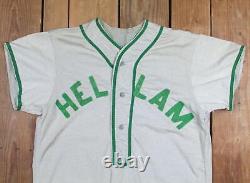 Vintage 1940s Hellam Baseball Team Uniform Shirt Pants Gray/Green #18 York, PA