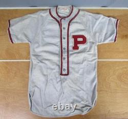Vintage 1940s Wilson Flannel Baseball Uniform'P' Chenille Patch Shirt/Pants Sm