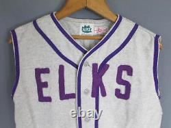 Vintage 1950s Elks Wool Flannel Baseball Uniform Shirt Pants Dodge Davis Maple S