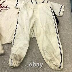Vintage 1950s Little League Kids Baseball Uniform Jersey Pants Shirt Red Sox Lot