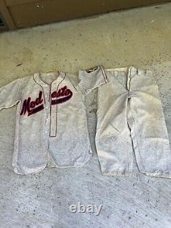 Vintage 1950s Modesto A's Baseball Uniform Ford California Size 38