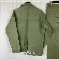 Vintage 1950s US Army Vietnam War Pants Shirt Large Set Starched 1st Division