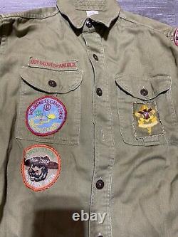 Vintage 1960s Boy Scout uniform Sanforized Euc Shirt Pants Hat Extra Patch