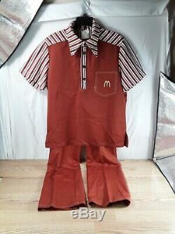 Vintage 1976 McDonald's Rust Colored Full Uniform Shirt and Pants Rare See Pics
