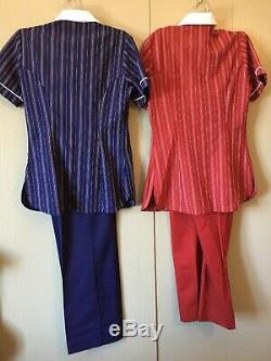 Vintage 1983 McDonald's Employee Uniform Shirt Pant Set Stripe Women's 6 Lot
