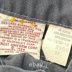 Vintage 1986 McDonalds Uniform Shirt size L Red Pants 30x32 Visor Tie Belt S1