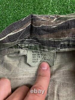 Vintage 70s Vietnam USN US Navy Tiger Stripe Camo Medium Set Shirt Pants USA