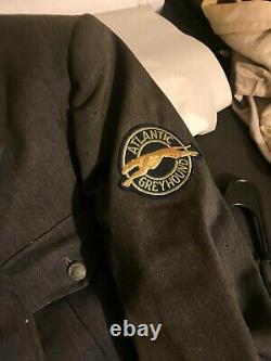 Vintage Atlantic Greyhound Bus Driver Uniform Jacket Pants Long Sleeve Shirt Tie