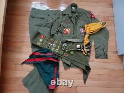 Vintage Boy Scout Complete Uniform Shirt Pants Neckerchiefs Belt Sash 22 Badges