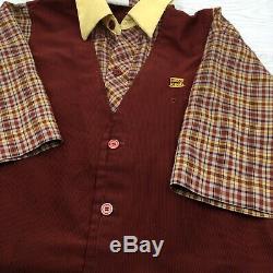 Vintage Burger King Employee Uniform Set Shirt Pants Corduroy Unisex Large L