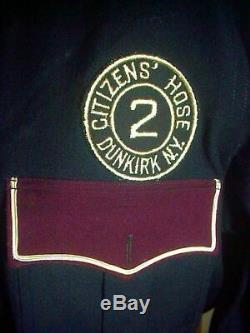 Vintage Dunkirk NY Fire Department HOSE 2 Dress Uniform SHIRT with Patch & PANTS