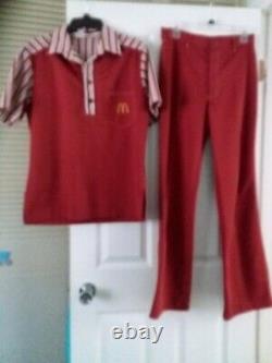 Vintage McDonald's 1976 Uniform Shirt & Pants Men's medium shirt 30 pants