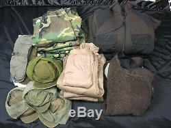 Vintage Military Cold weather Shirts Hats Camo Pants Mittens Long Johns Lot