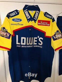 Vintage NASCAR Pit Crew Uniform Shirt Pants Lowe's Brett Bodine Racing Ford #11