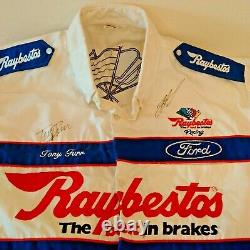 Vintage NASCAR Race Used Crew Uniform Shirt Pants RAYBESTOS Signed BURTON 1990s