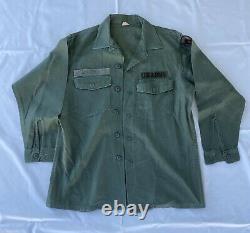 Vintage Sateen Army Canvas Button Up Uniform Shirt And Trousers Pants Green