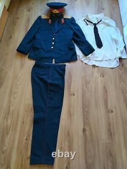Vintage Soviet Officer Army USSR Uniform Jacket Military CAP pants shirt