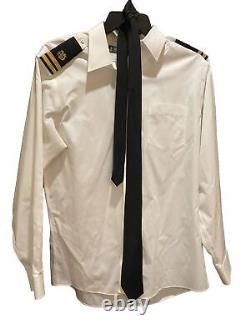 Vintage U. S. Navy Lieutenant Blue Uniform Coat Jacket, Shirt, Pants, Hat