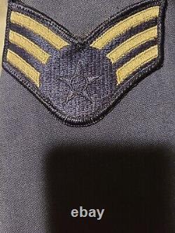 Vintage USAF US Air Force Blue Comp Uniform Jacket 38R/Pants 28L/Shirt and Hat