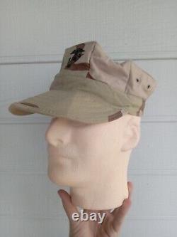 Vintage USMC Desert Storm Tan Camo Full Uniform Hat, shirt, pants NAMED