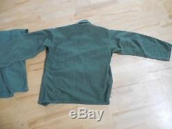 Vintage Vietnam Era M1958 Poly/Cotton BDU Fatigue Shirt /Pants Set ODGreen SMALL