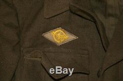 Vintage WW2 Ike Jacket Uniform with Matching Shirt & Pants ETO Overseas Bars MUC