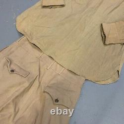 Vintage WW2 Uniform Pants Shirt Hat 40s WW1 Army Officer Form Fit Military