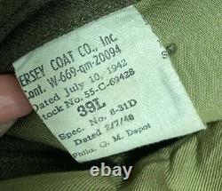 Vintage WW2 WWII 1940's US Army Wool'Ike' Military Jacket Pants Shirt Hat 1942